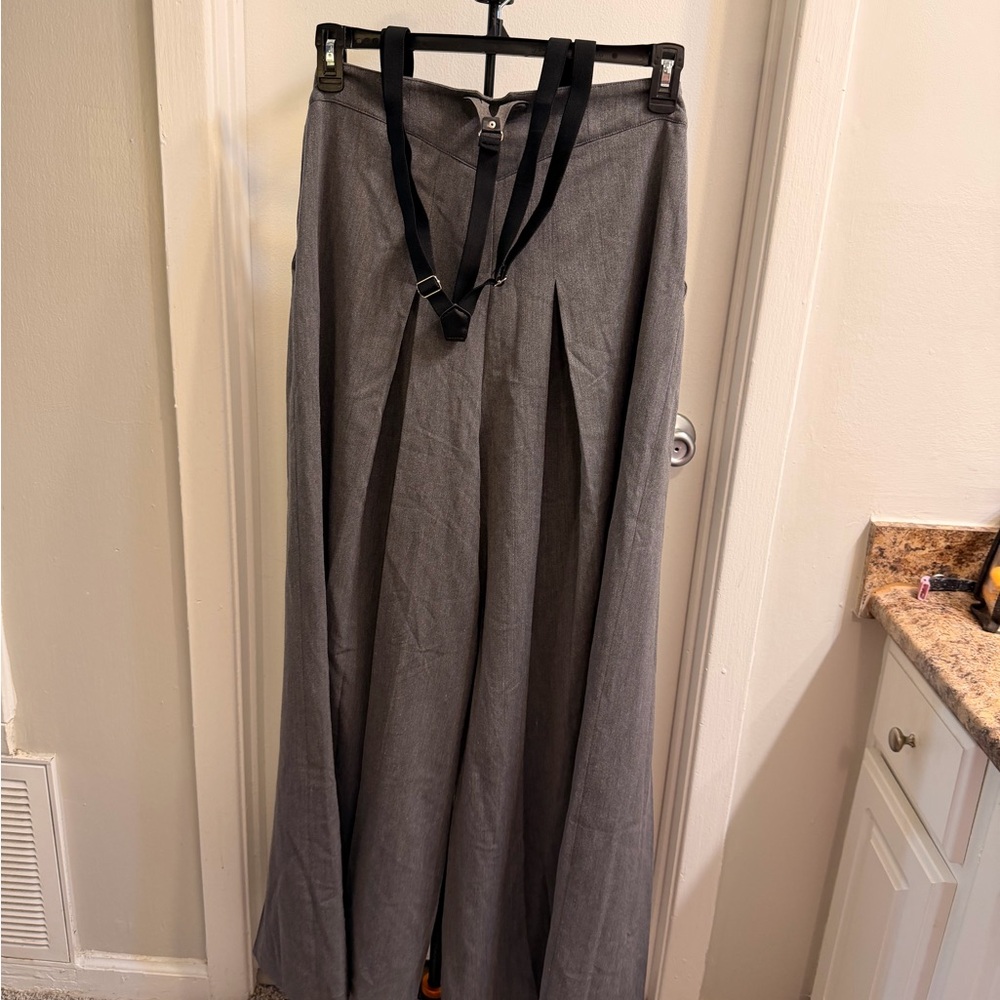 Voodoo Vixen Charcoal Suspender Wide Pants - Picture 2 of 5